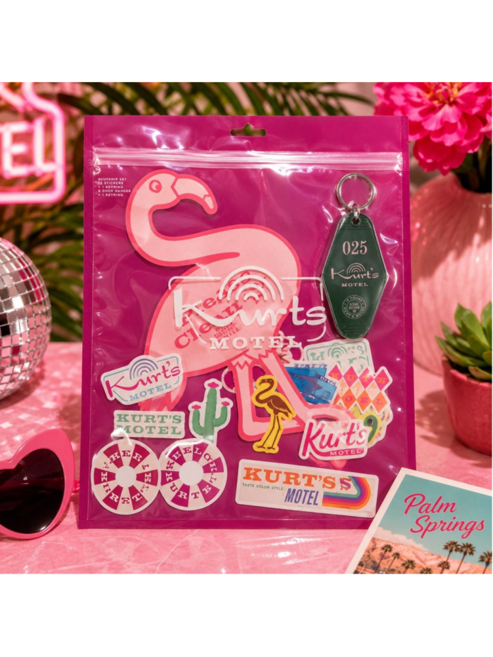 Kurt Geiger Motel Souvenir Sticker & Keychain Gift Set NWT